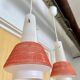 Paire de suspensions en verre opalin vintage style italien