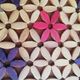 Vintage flower coaster beige purple and pink wood beads