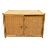 Meuble bas en rotin