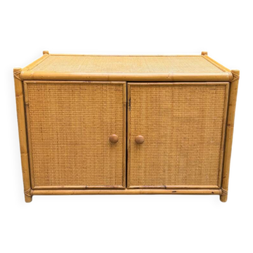 Low rattan cabinet