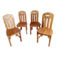 Set of 4 80s pine chairs