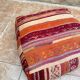Handmade Moroccan Kilim Pouf: Vintage Berber Wool Floor Cushion