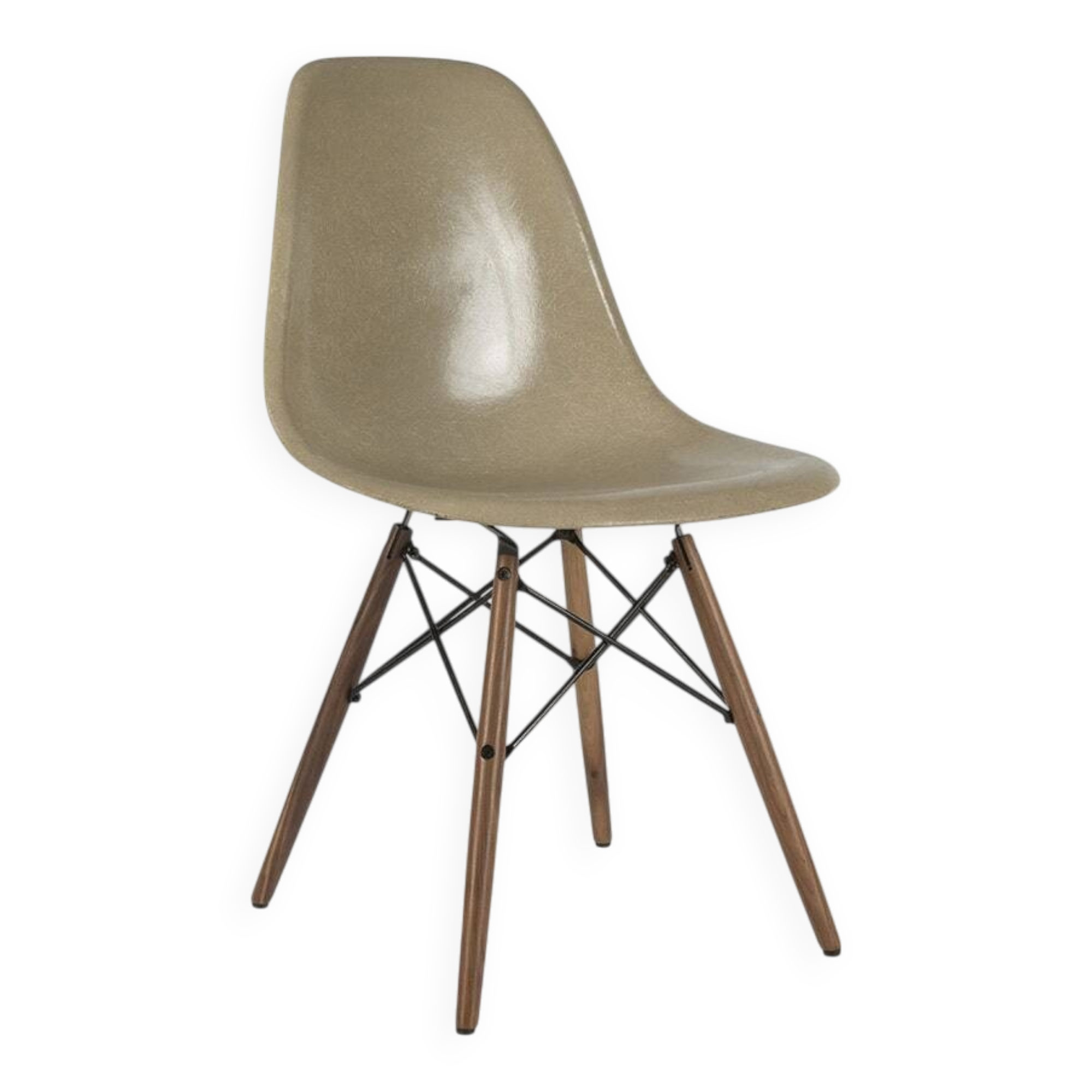 Greige Herman Miller Vintage Original Eames DSW Side Shell Chair