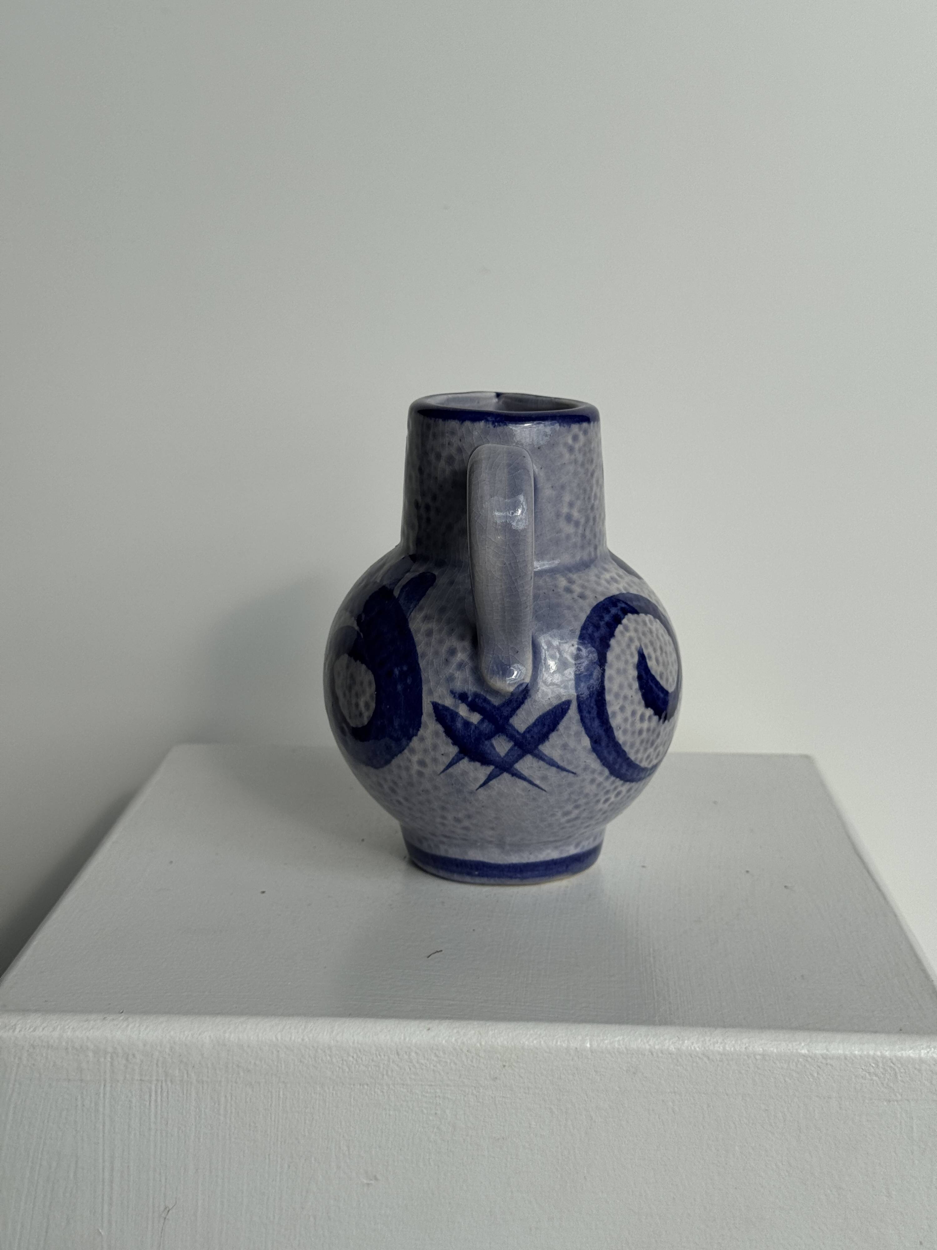 Blue mini carafe West Germany H14.5