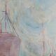 Oil on canvas representing the port of Nantes by J. Levy 20th century