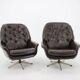 1970s Leatherette Swivel Lounge Chair