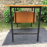 Vintage modernist office in oak and metal tubular base