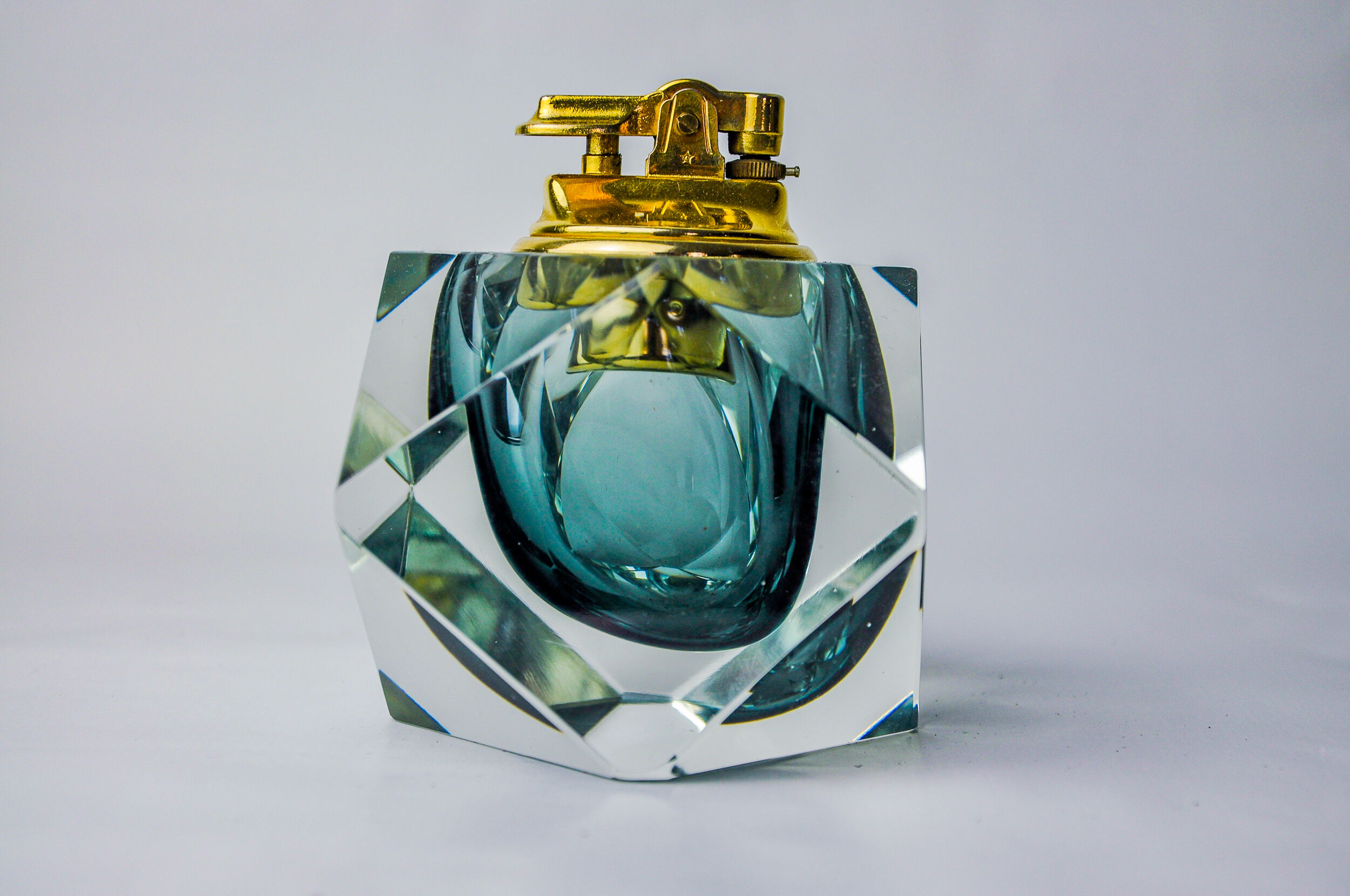 Grey Sommerso Lighter by Seguso, Murano, Italy, 1970