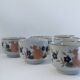 Set of 6 tea cups vintage floral patterns