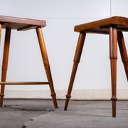 Tabourets d'Artiste en Pin, Âge d'Or, Danemark, 1850s, Set de 2