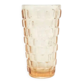 Vase, mid-century modern, pressed rose glass, Ząbkowice, Poland, 1970s