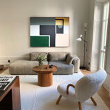 Large abstract acrylic painting for living room 116x97cm