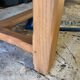 Antique extendable farmhouse table in solid elm, restored.
