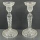 Pair of candle holders in molded glass
