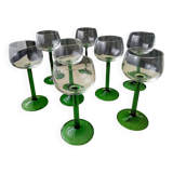 8 Alsatian white wine glasses in plain glass