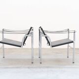 Paire de fauteuils LC1 de Le Corbusier, pour Cassina 1970