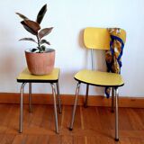 Yellow Formica table and chairs 1970