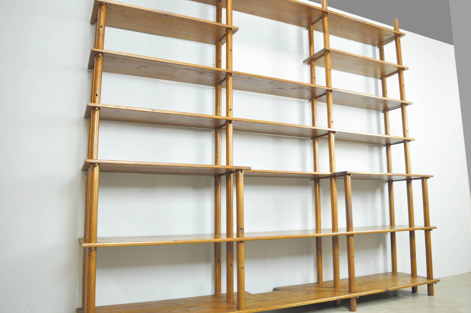 Handmade wooden bookshelf, 1960s