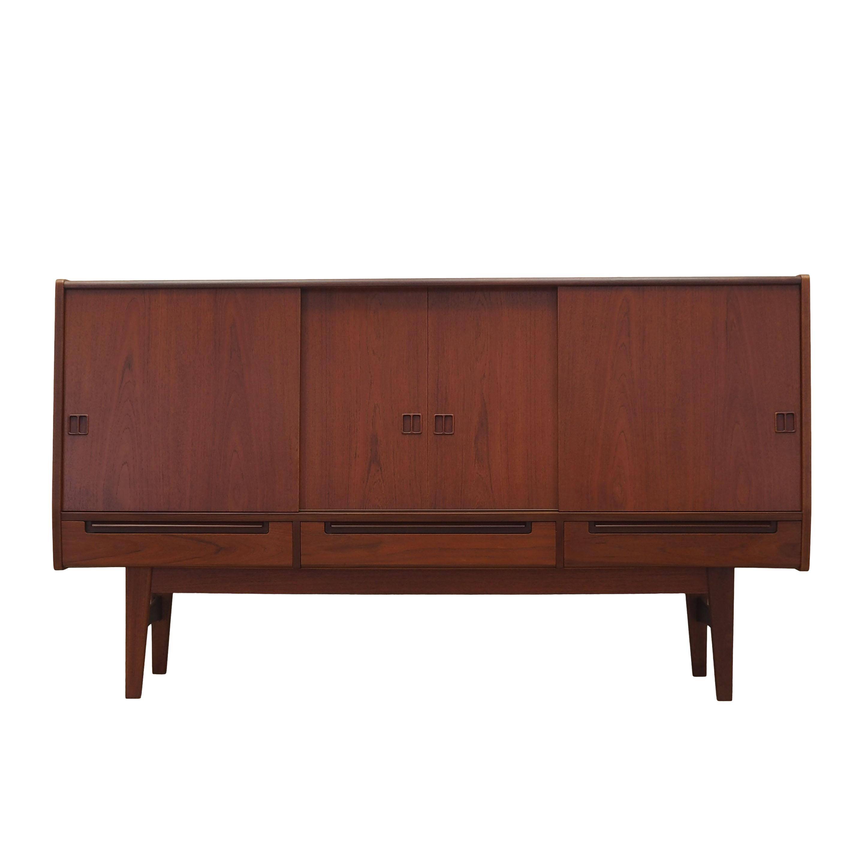 Teak highboard, Danish design, 1960s, production: Denmark