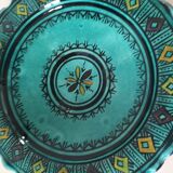 Moroccan handmade turquoise earthenware plate – Safi