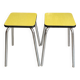 Set of 2 vintage yellow Formica stools