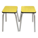 Set of 2 vintage yellow Formica stools