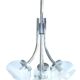 Gaetano Sciolari attr. four arm Murano glass chrome chandelier, 1970s