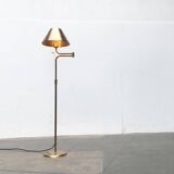 Lesan floor lamp in vintage German brass, Hollywood Regency style by Florian Schulz, 1970s.