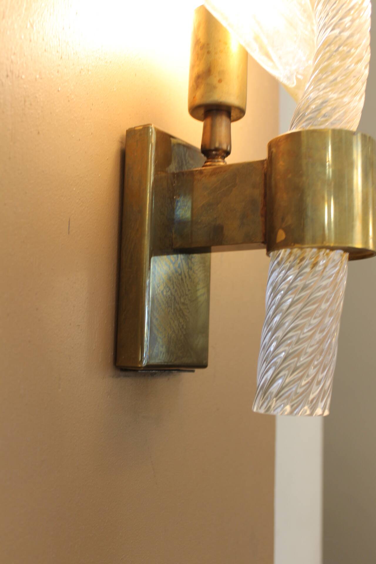 Pair of Murano glass wall lights, Toso