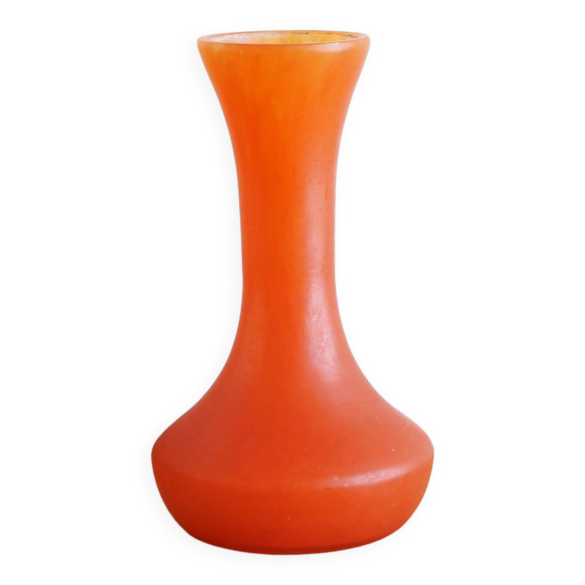 Art Nouveau vase in orange glass paste