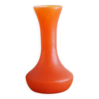 Art Nouveau vase in orange glass paste