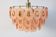 Original 70s Vintage Chandelier with 51 Glass Medallion in Pink, 37 cm