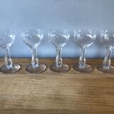 5 champagne flutes in Portieux crystal