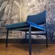 Thonet 1960s armchair in blue jersey