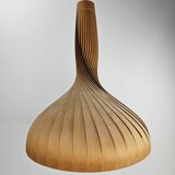 Large vintage hanging lamp veneer wood Hans Agne Jacobsson