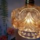 Vintage amber cut glass suspension – retro bohemian lamp