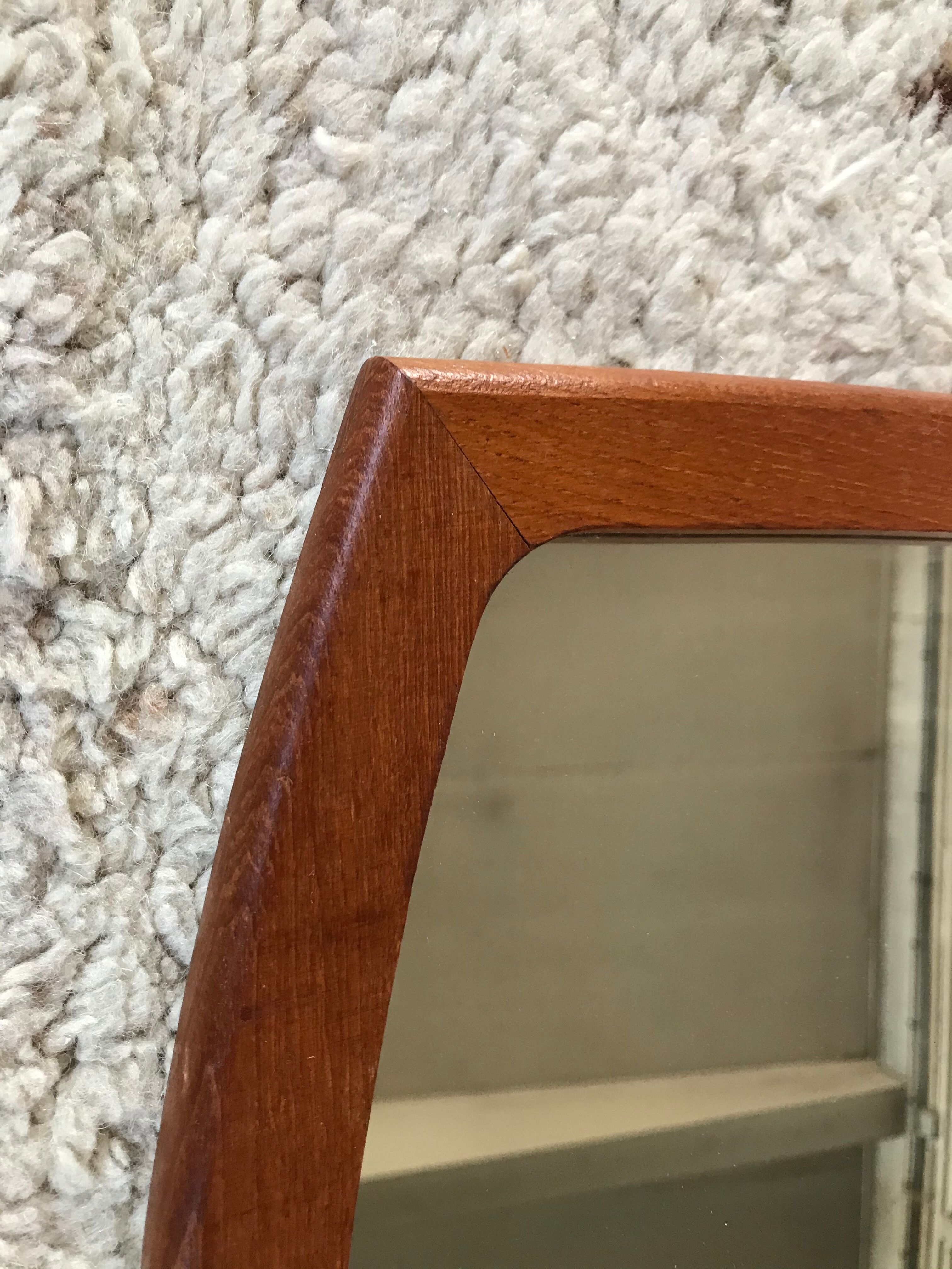 Rounded mirror teak 1950 - 79x35cm