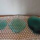 Set of 8 green glass shell plates +1 small