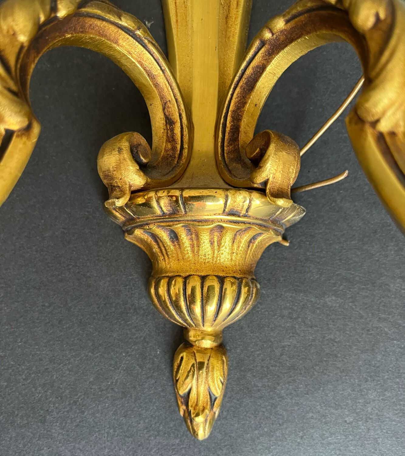 Pair of gilded bronze sconces
