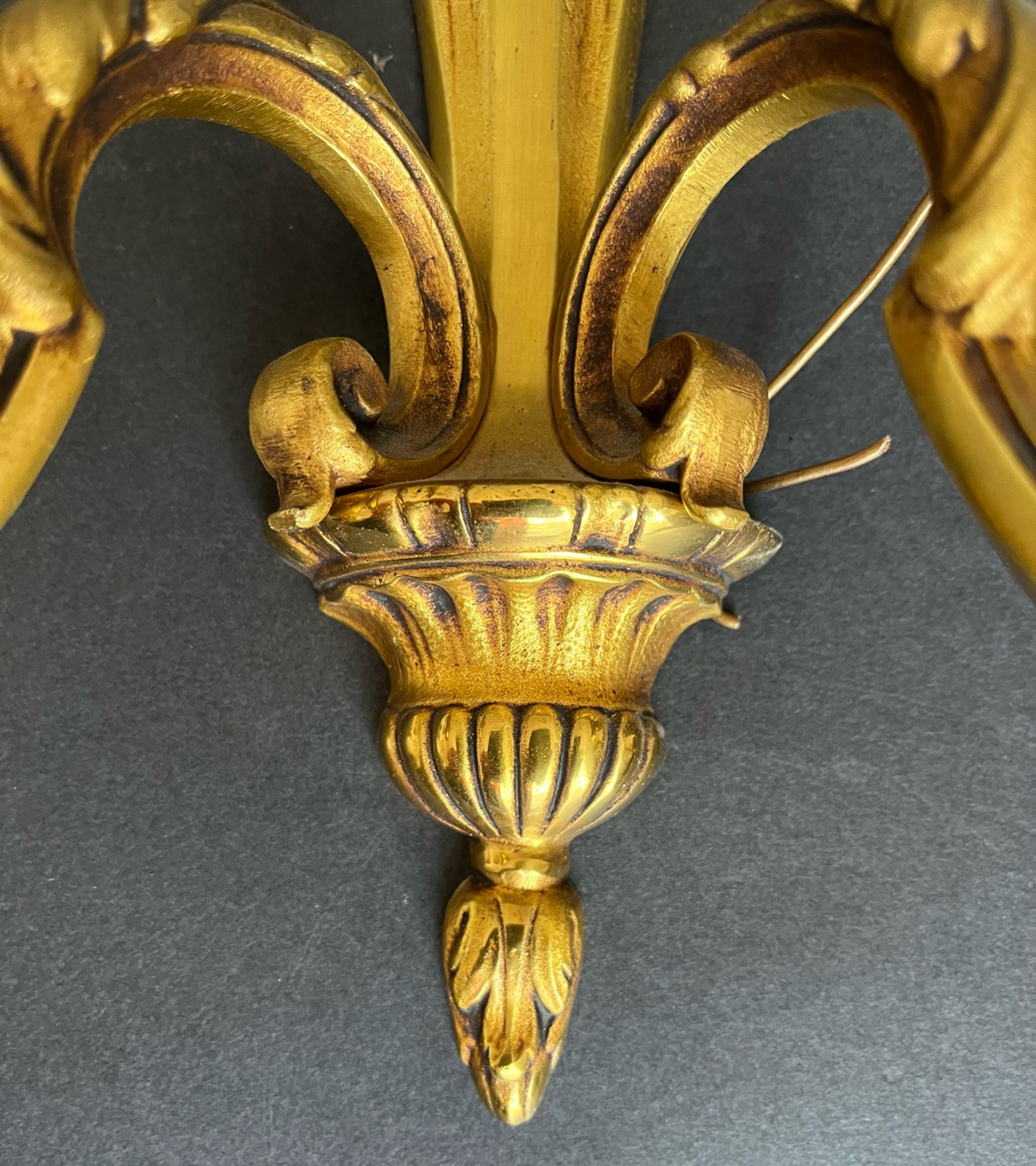 Pair of gilded bronze sconces