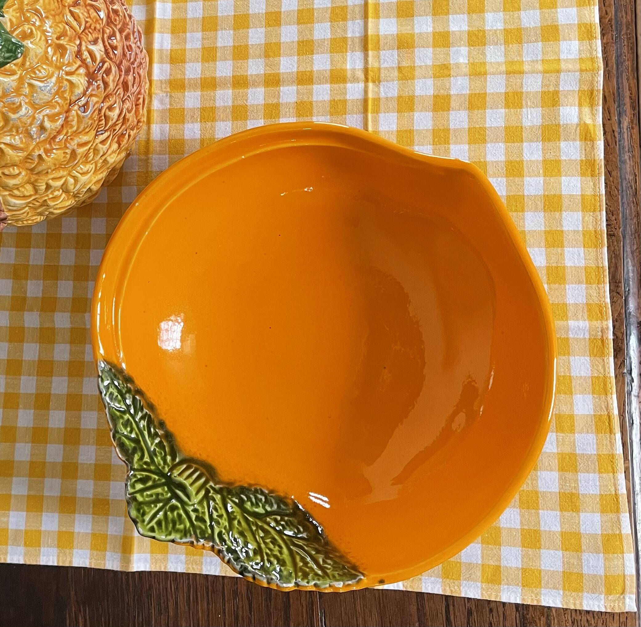 Orange slip salad bowl