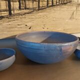 Set of 9 ceramics 60, 70'S, Jean Pierre Gasnier, Salad bowl and cups