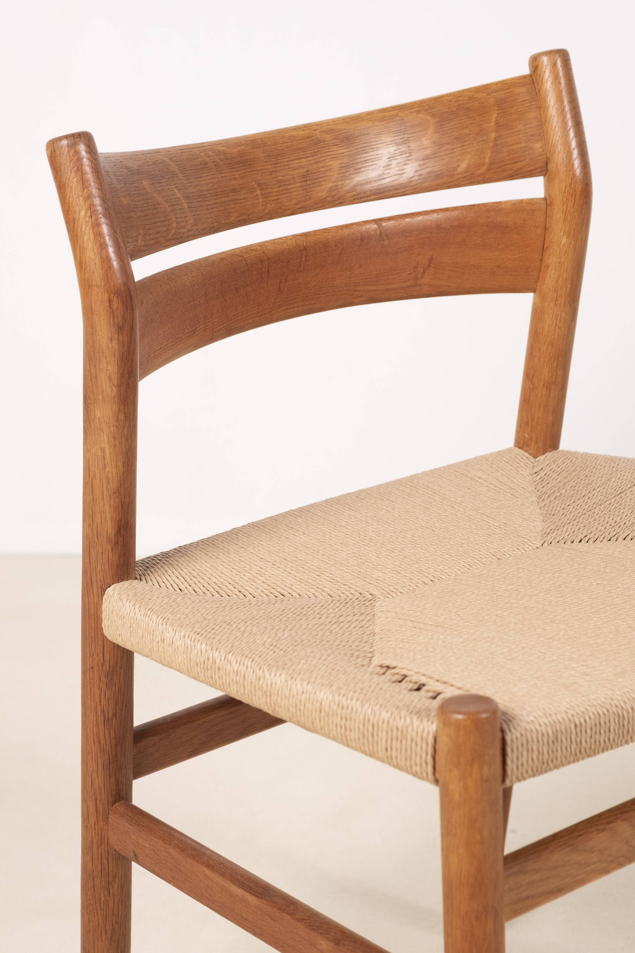 2x Børge Mogensen BM1 oak dining chairs, 1950s, Denmark