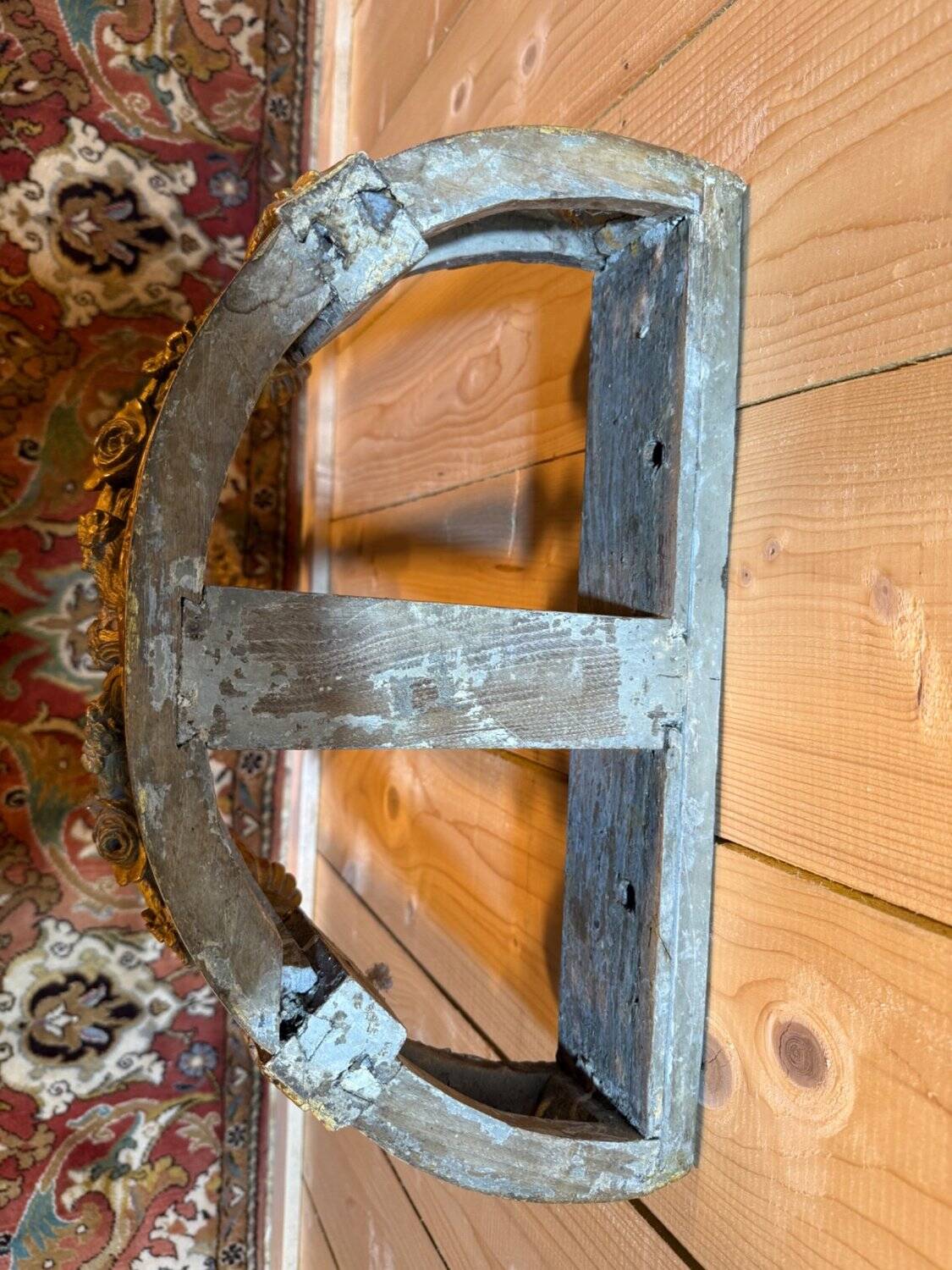 Louis XVI style console in gilded and carved wood