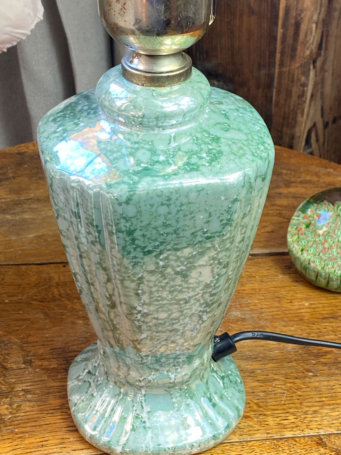 Marbled porcelain lamp base