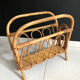 Vintage rattan magazine holder