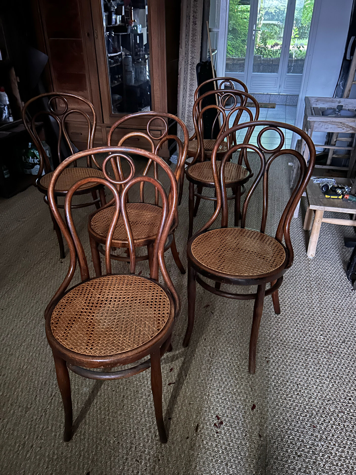 Set of 6 vintage Hoffmann chairs.