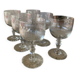 6 verres à vin verre ciselé