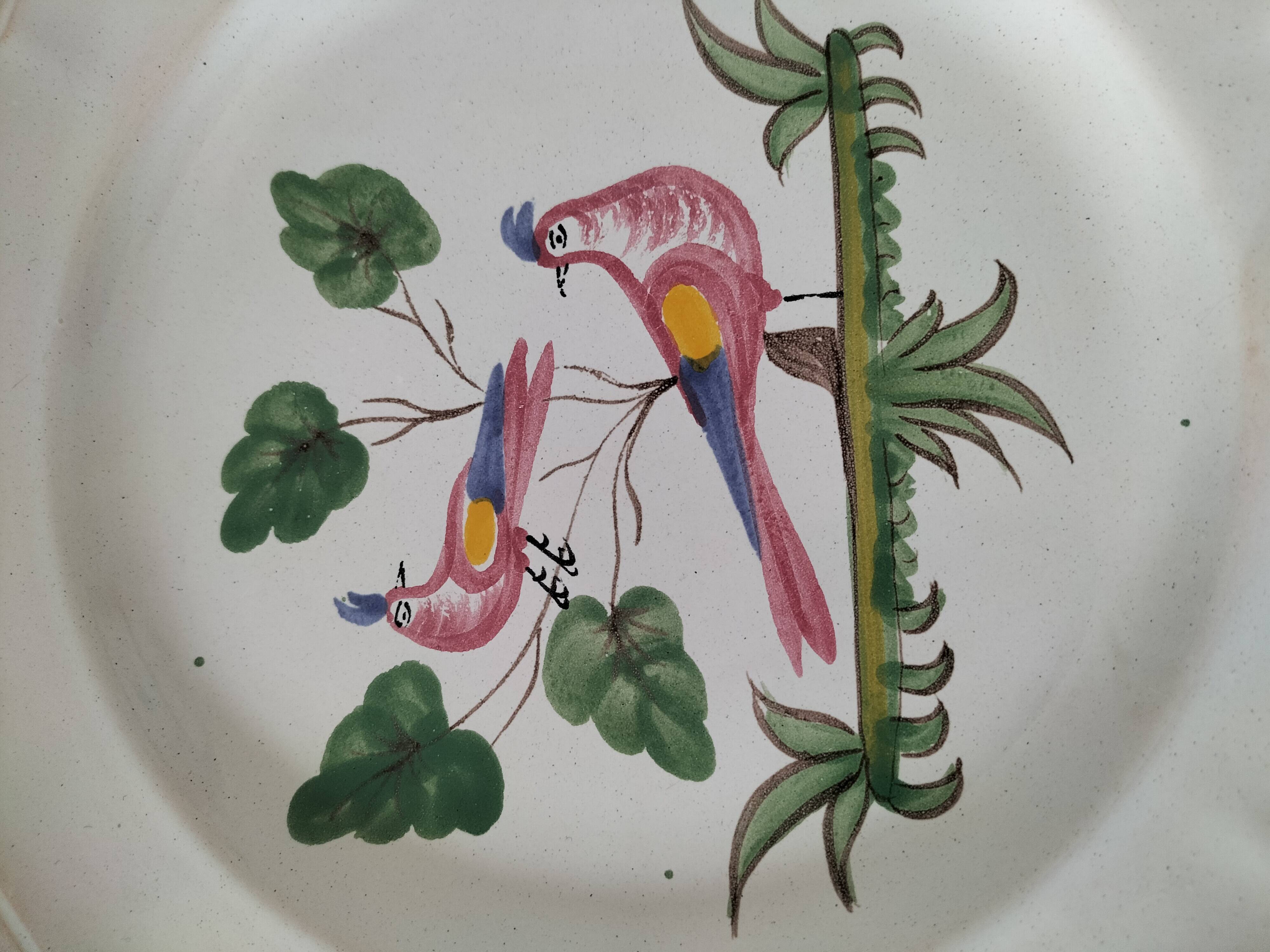 Set of 3 vintage Sainte-Radegonde earthenware plates