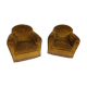 Pair of armchairs club velvet old yellow - armchair old